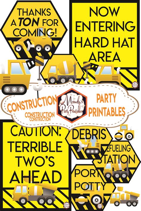 Construction Birthday Party Printables & Supplies 